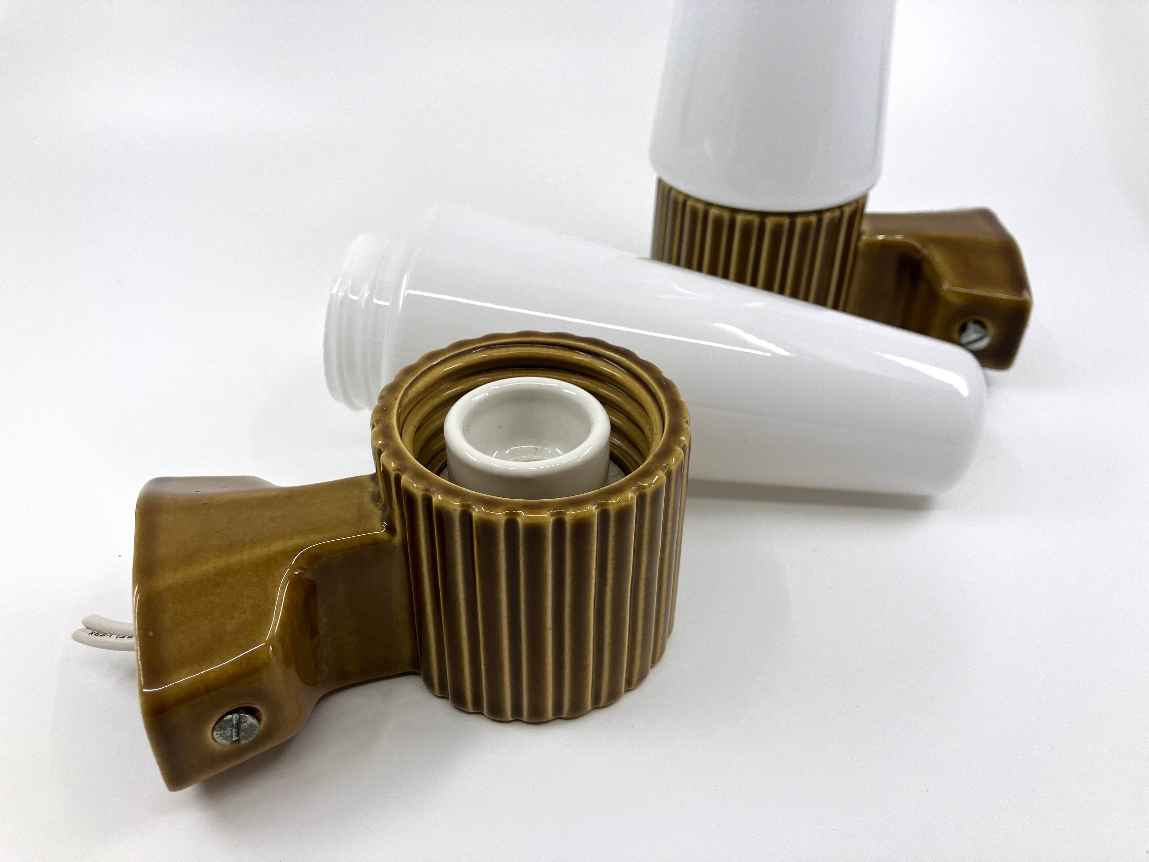 Ifö ceramic/opal glass wall lights • ref 6020 • Hans-Agne Jakobsson