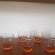 Set of 5 small pink glasses