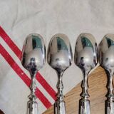 Set of 6 silver-plated fleur-de-lys dessert spoons