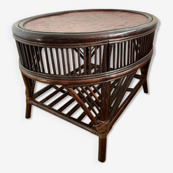 Colonial bamboo rattan coffee table