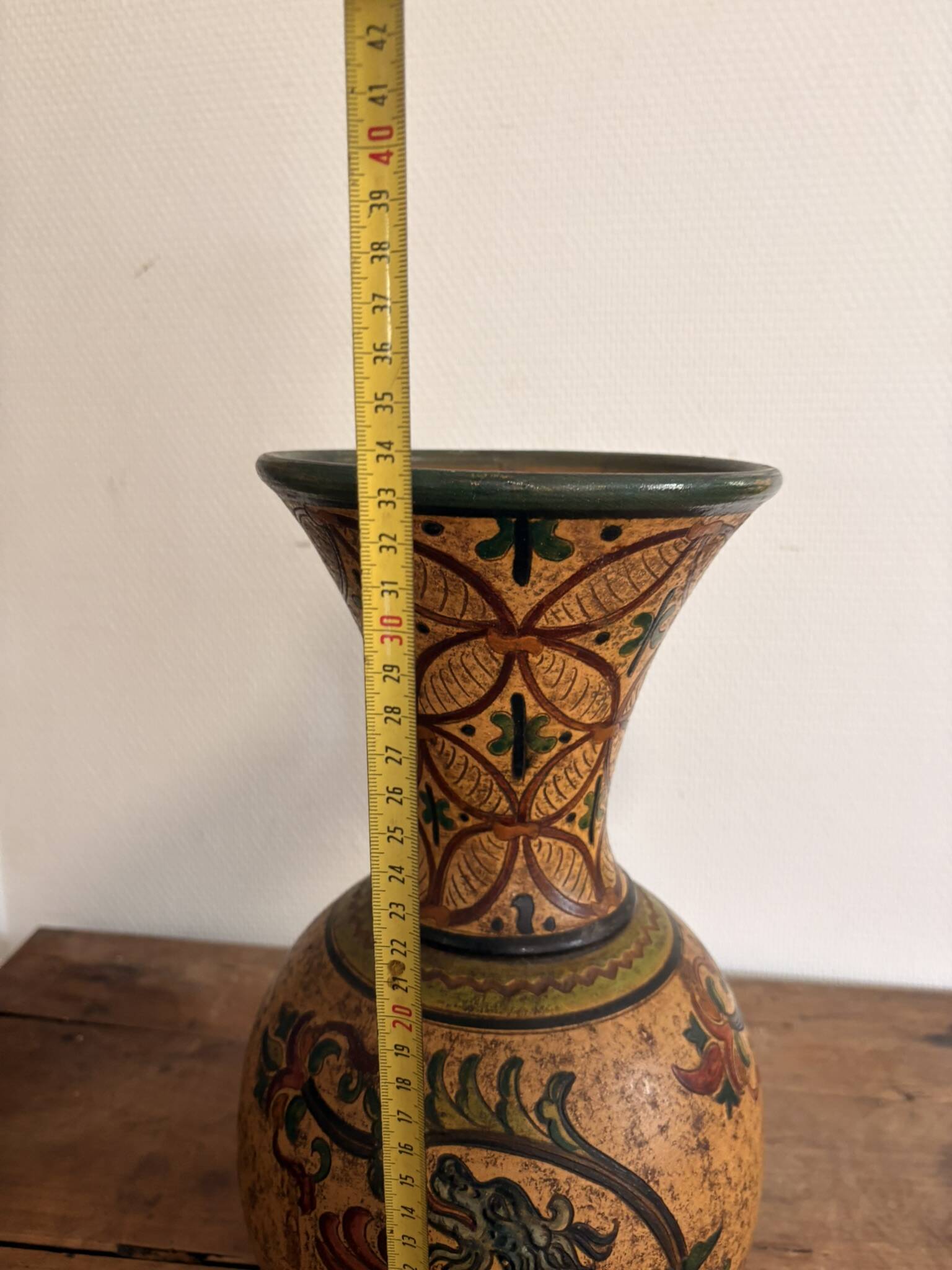 Ceramic Vase Montopoli Italy Sgraffito Tuscany Vintage