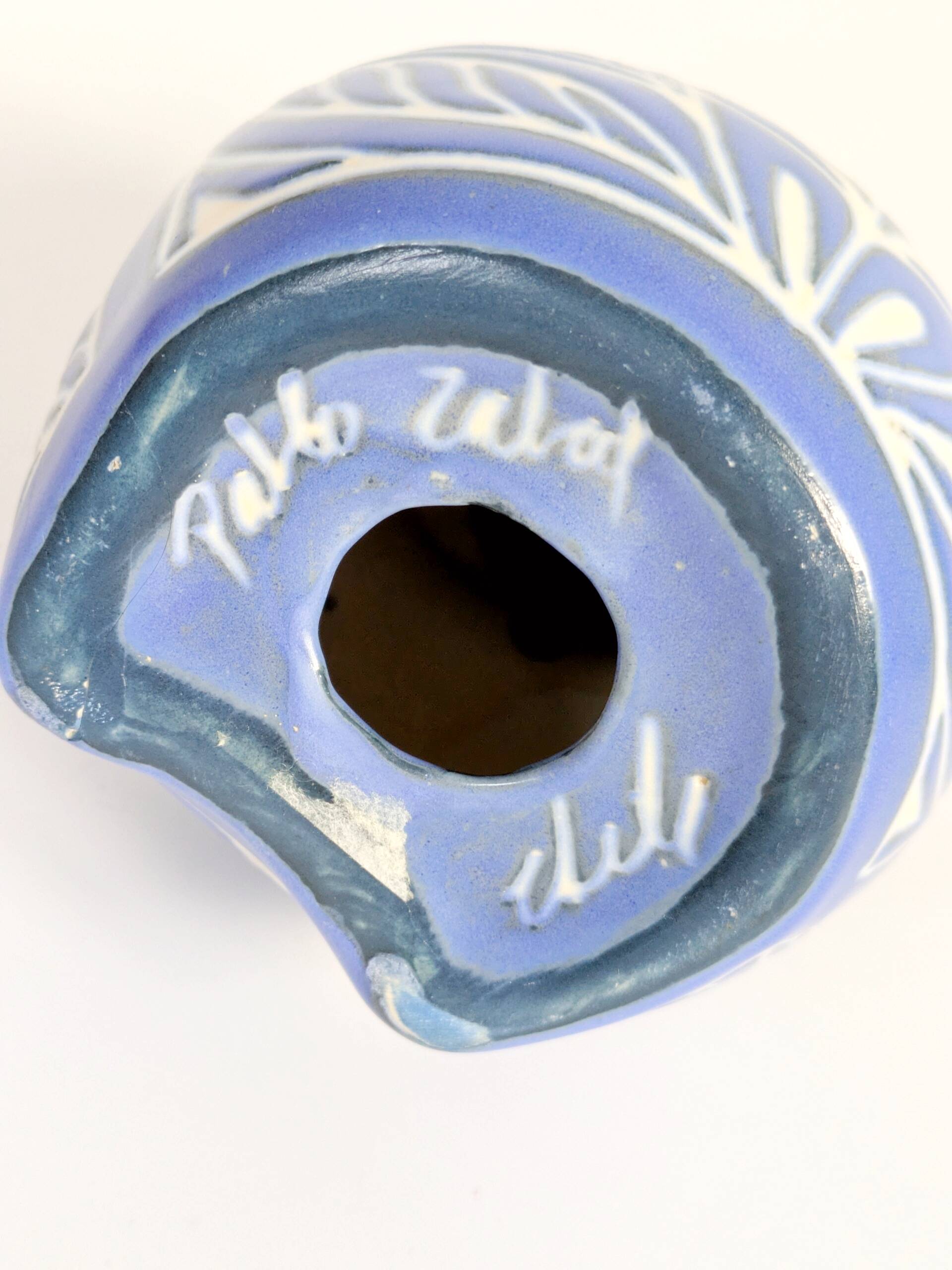 Midcentury ceramic owl figurine, Pablo Zabal, Chile, 1970s.