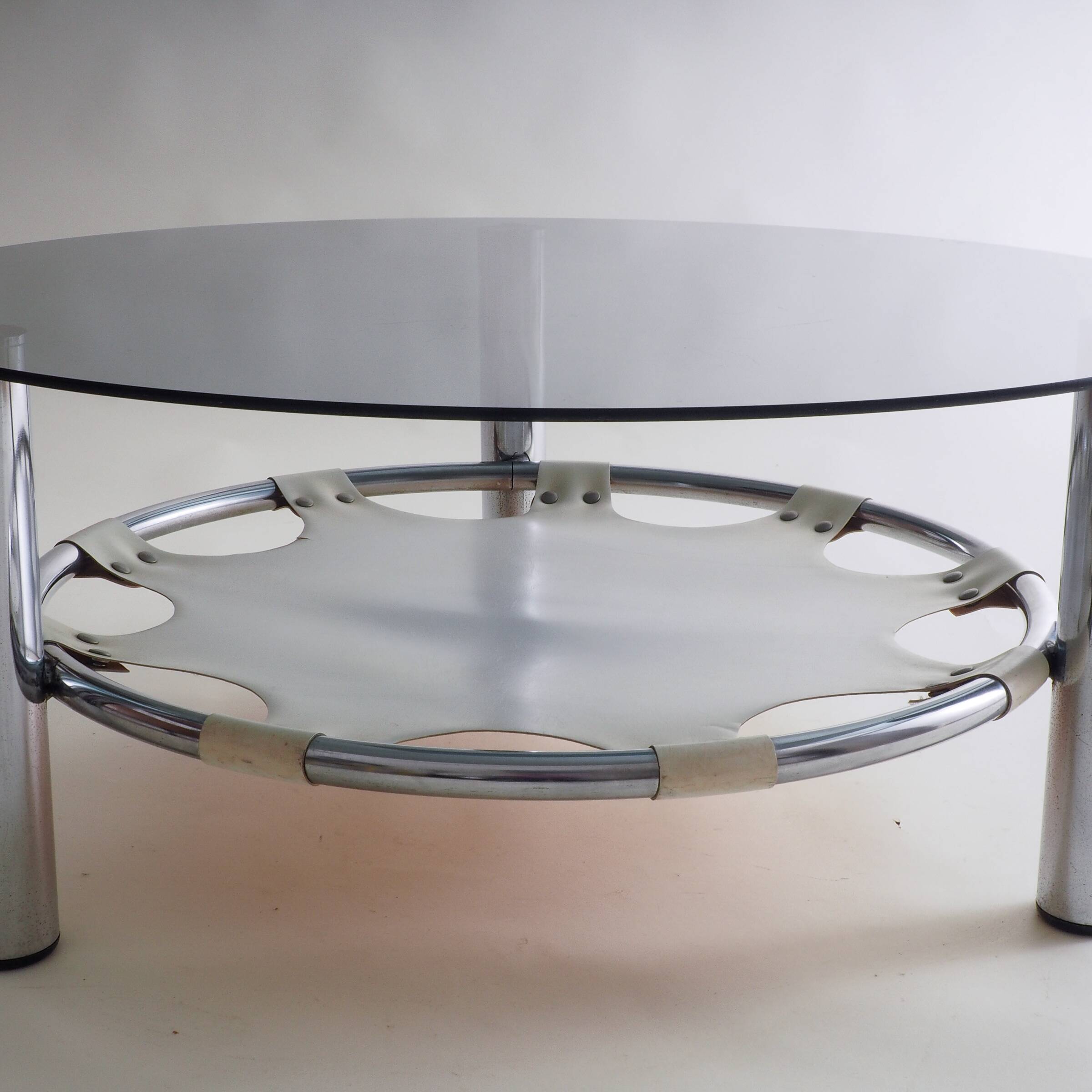Space Age Glass And Chrome Coffee Table