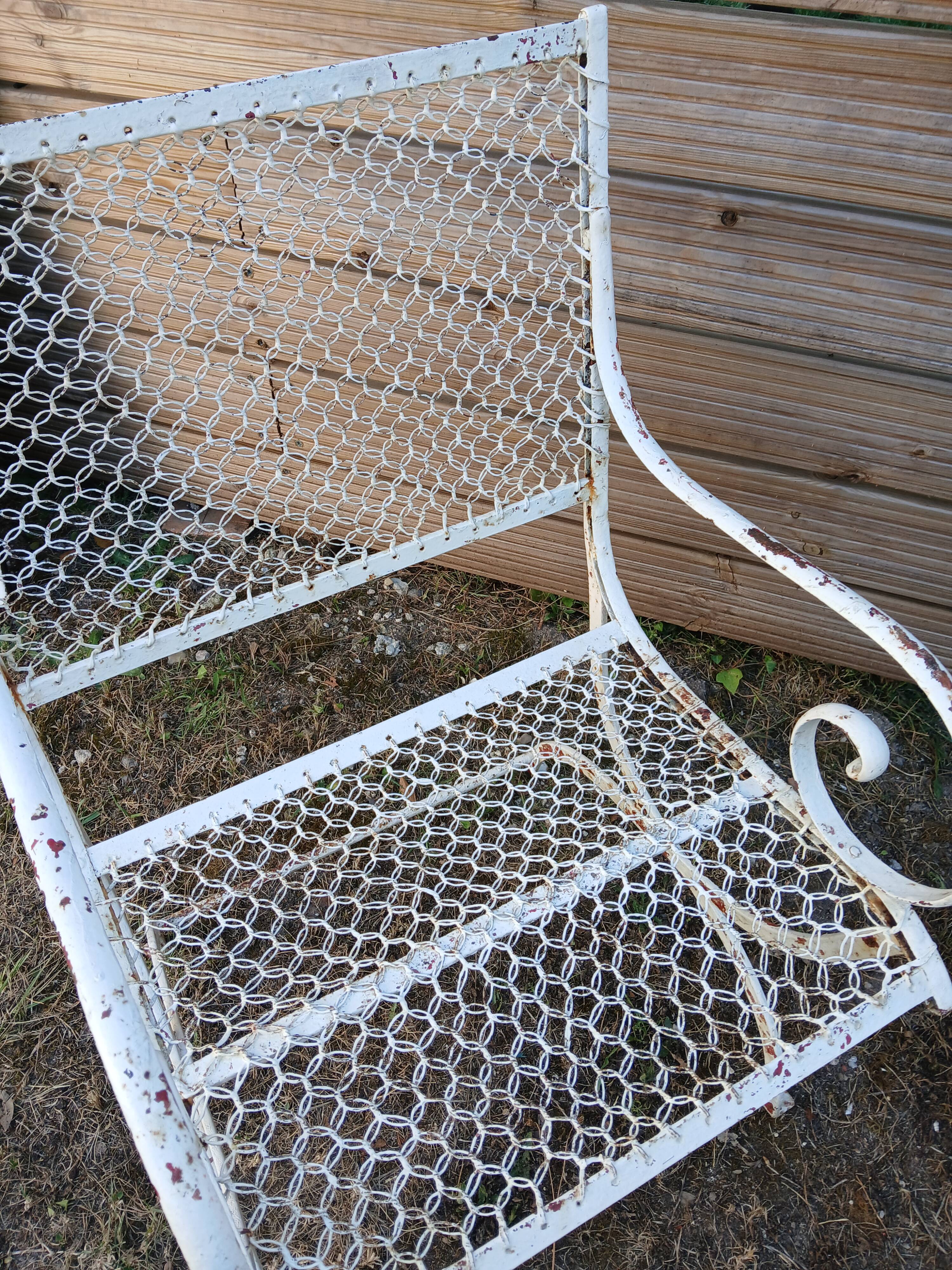 Pair of early 20th century metal garden armchairs