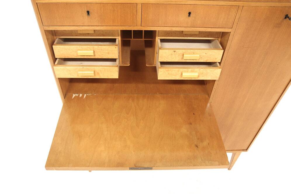 Secrétaire scandinave en orme, Suède, 1940