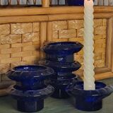 Navy blue candle holders