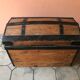 OLD TRUNK EARLY TWENTIETH IN PITCHPIN DOMED SHAPE LARGE MODEL