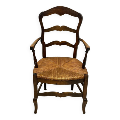 Fauteuil paillé de style provencal dit parfois fauteuil de marais
