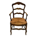 Provencal style straw armchair sometimes called marsh armchair