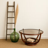 Curved rattan coffee table