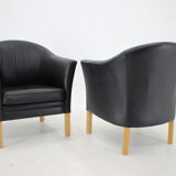 Paire de fauteuils en cuir Mogens Hansen, Danemark