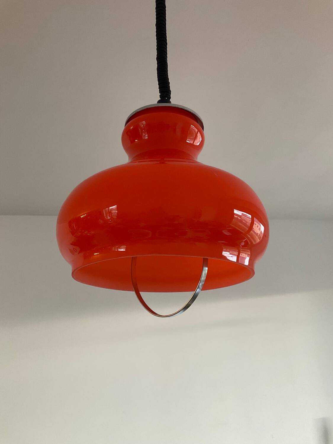 Opaline pendant light up and down from the 70s