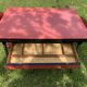 Formica table with 2 chairs and 2 stools