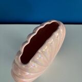 80's pink iridescent shell vase