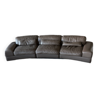 Roche Bobois Il Teatro sofa in brown leather