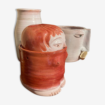 Pot avec couvercle en céramique Frères Cloutier