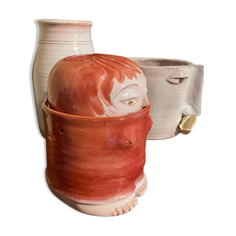 Pot avec couvercle en céramique Frères Cloutier