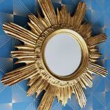 Golden wood sun mirror, 1960