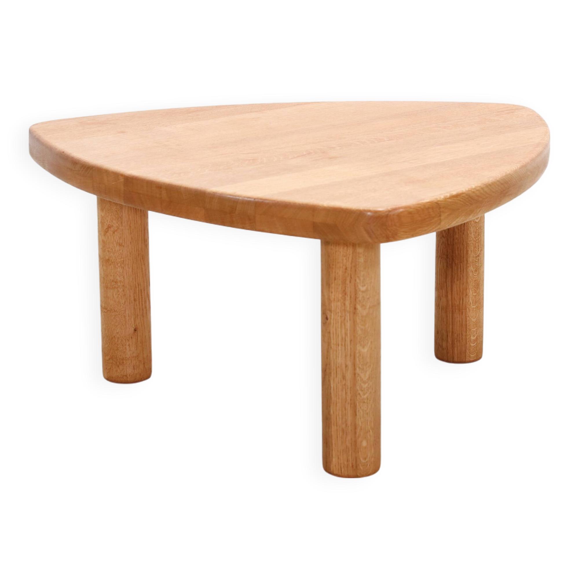 Table d'appoint triangulaire vintage en chêne
