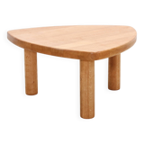 Table d'appoint triangulaire vintage en chêne