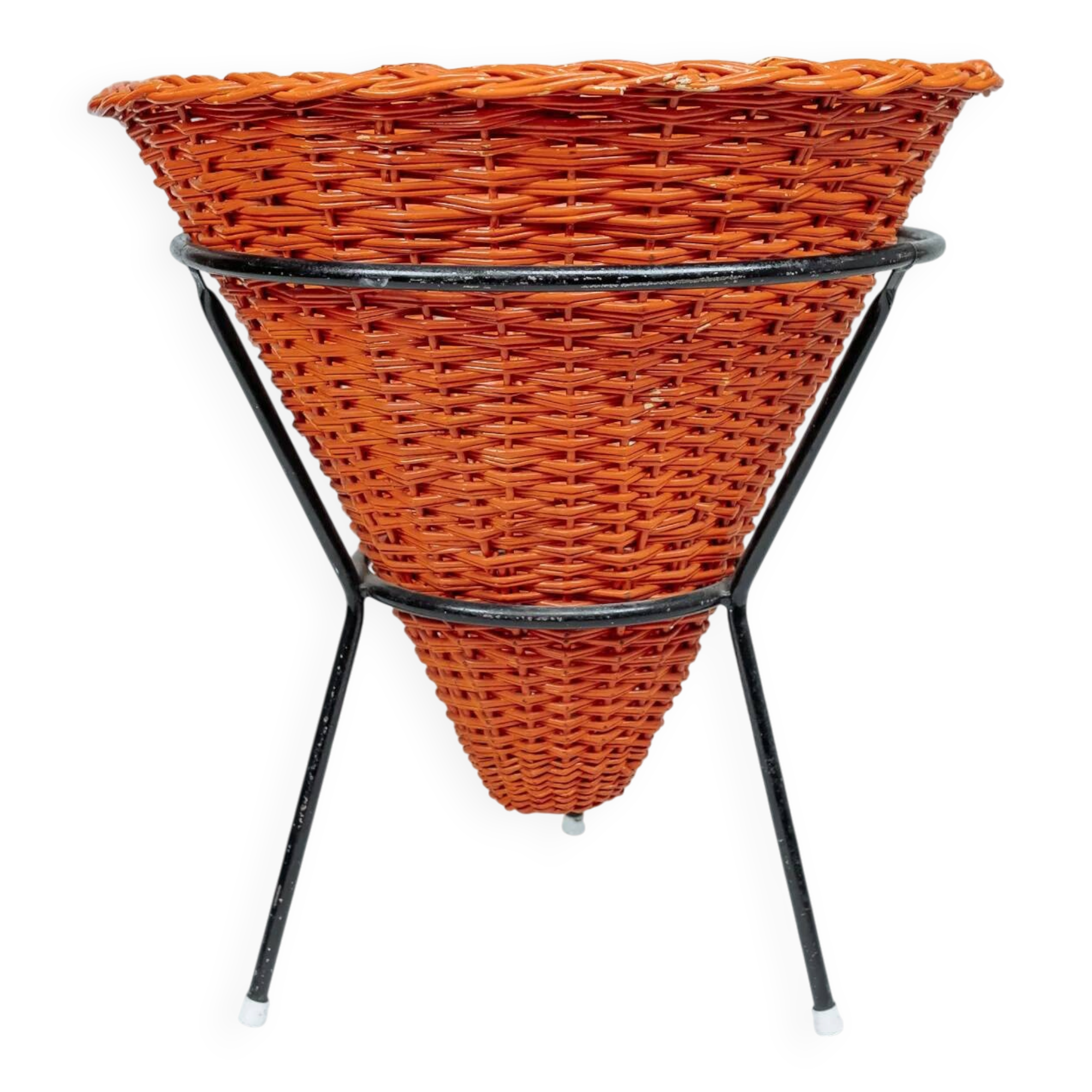 Vintage orange basket for plants or toys, Dirk van Sliedrecht for Rohé