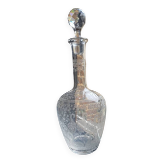 Saint Louis decanter Liberty service - Engraved crystal - Art Nouveau