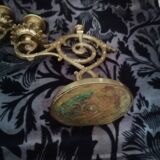 Pair of old bronze candlestick