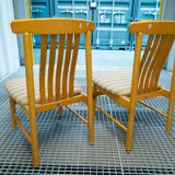 Pair of wide chairs made of solid wood Toyo Furniture made in Japan