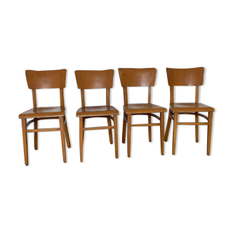 4 camel Thonet bistro chairs