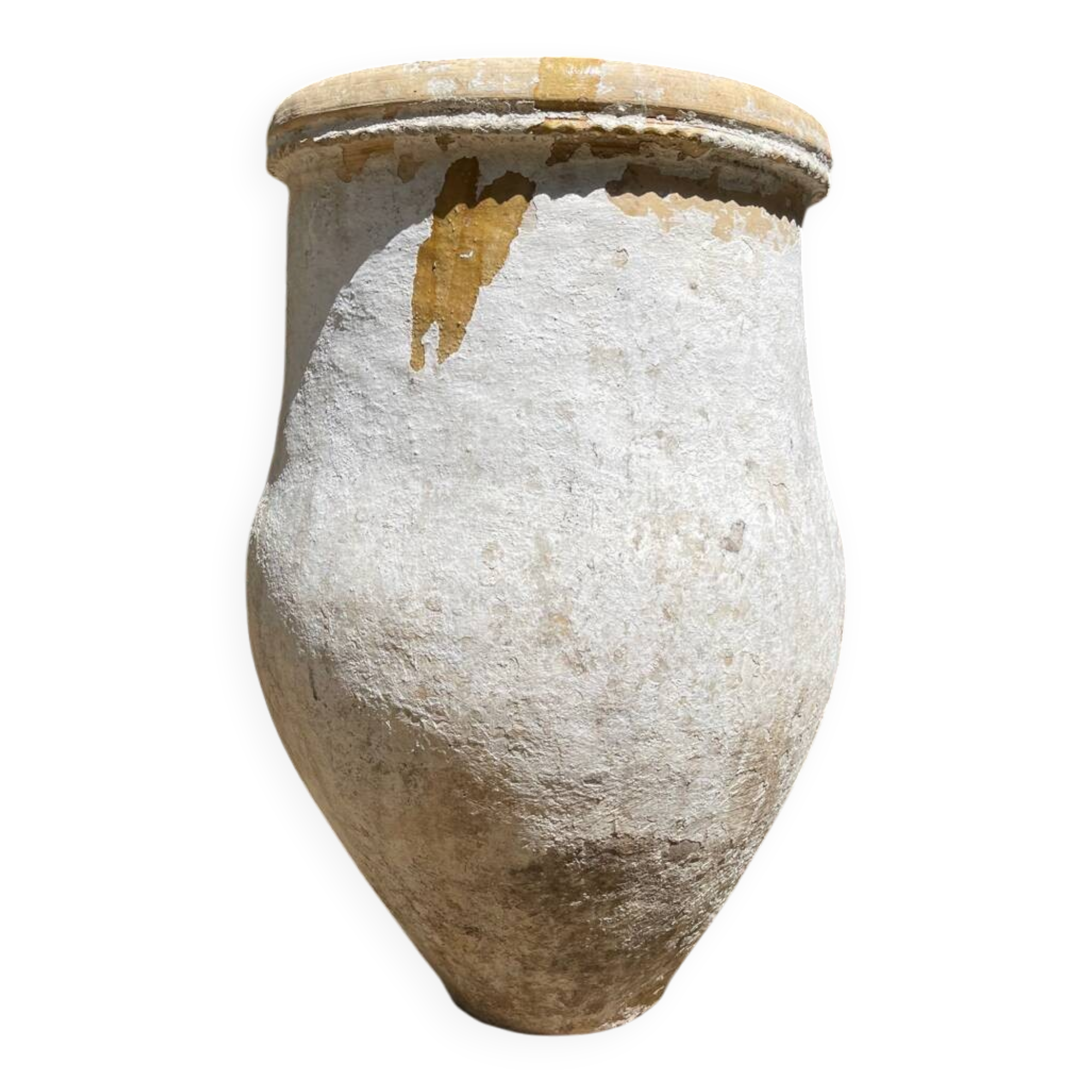 Ancient terracotta pottery jar