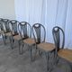 Ensemble de 6 chaises de salle à manger vintage grises en bois cintré : style Thonet, assise en cannage.