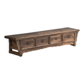 Table basse ancienne à tiroirs en bois de pin – Chine, vers 1900