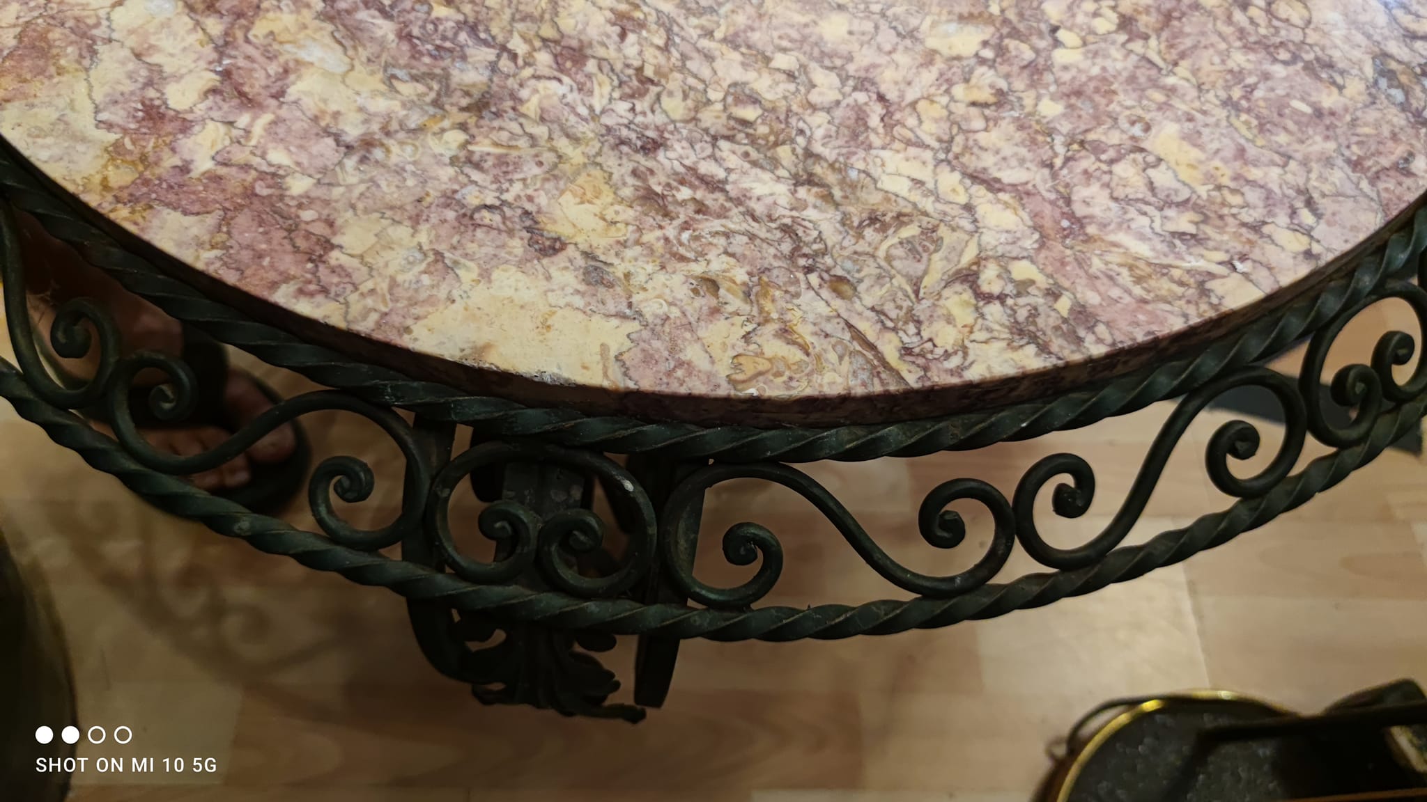 wrought iron coffee table, circa 1940/50