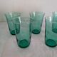 10 green Lesieur glasses – 1960s-1970s