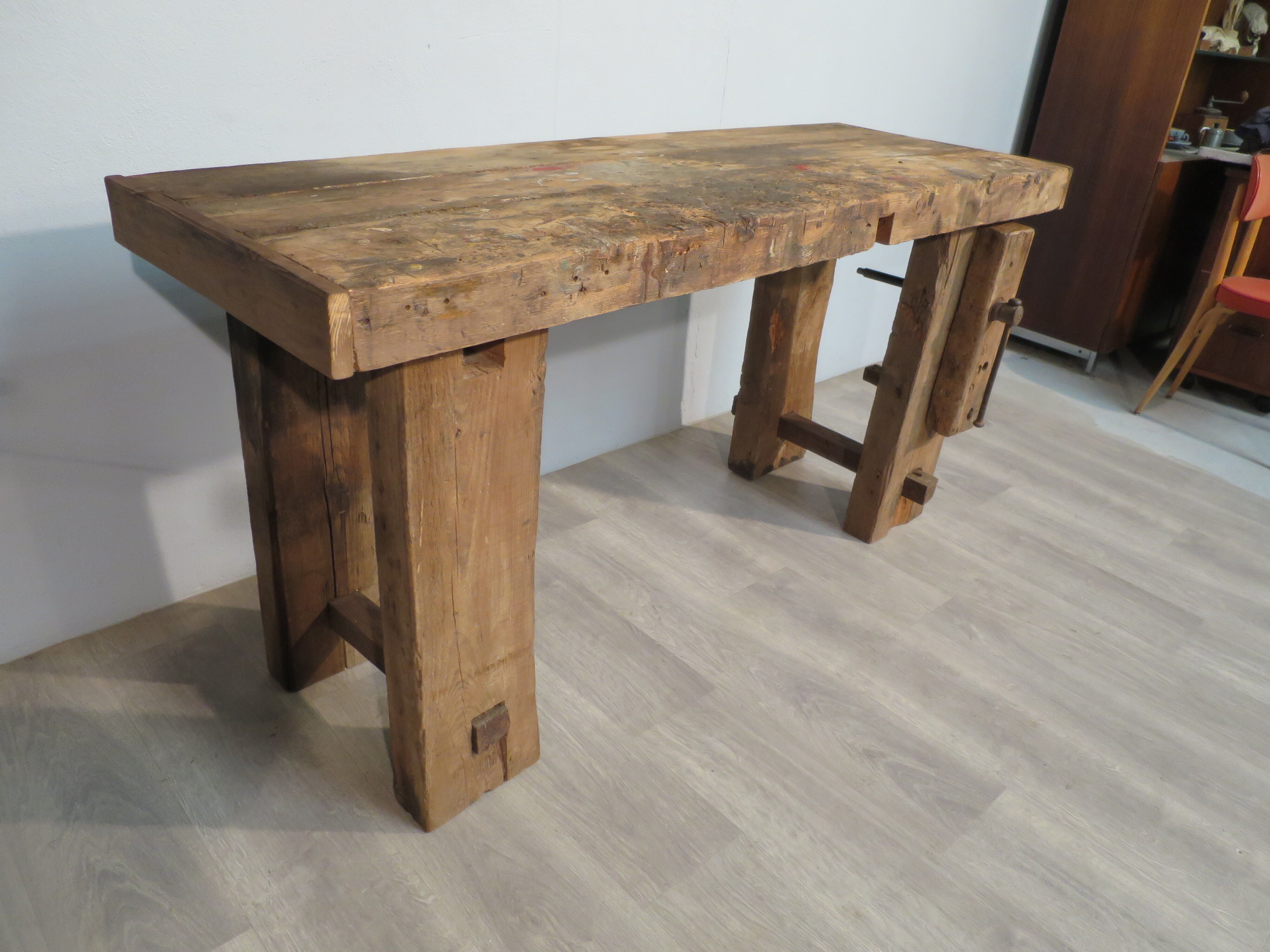 Old patinated workbench