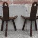 Pair of brutalist tripod stools