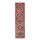1970s Turkish Handmade Orange Diamond Wool Runner Rug 87x325