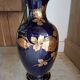 Blue vase from Tours, signed Gustave Asch, Sainte Radegonde