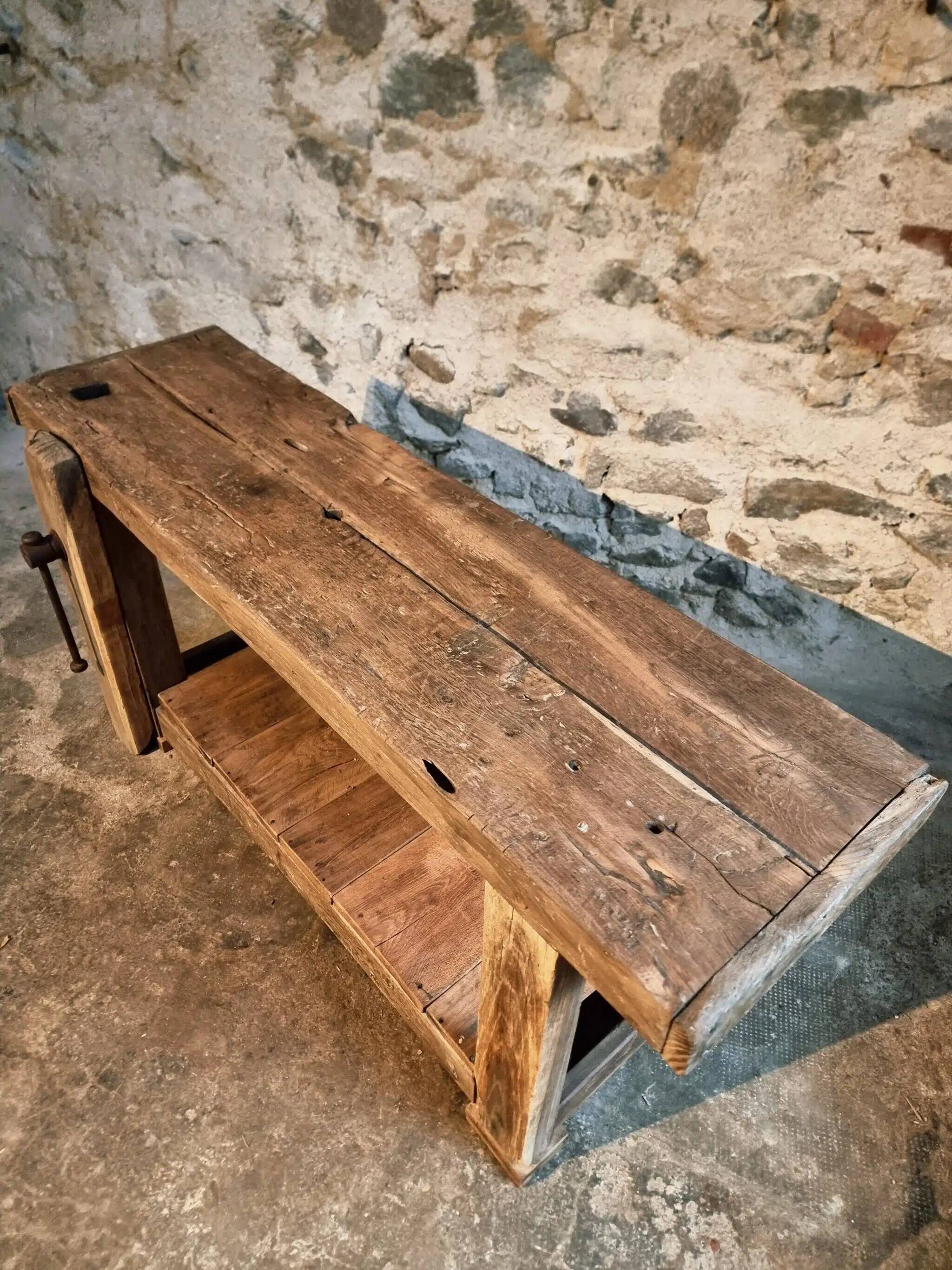Antique oak workbench, circa 1900