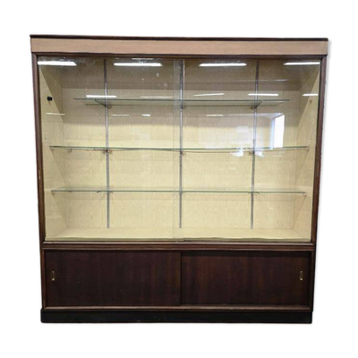 Vitrine XL vintage en bois / buffet / armoire murale