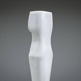 Abstract solid white marble torso