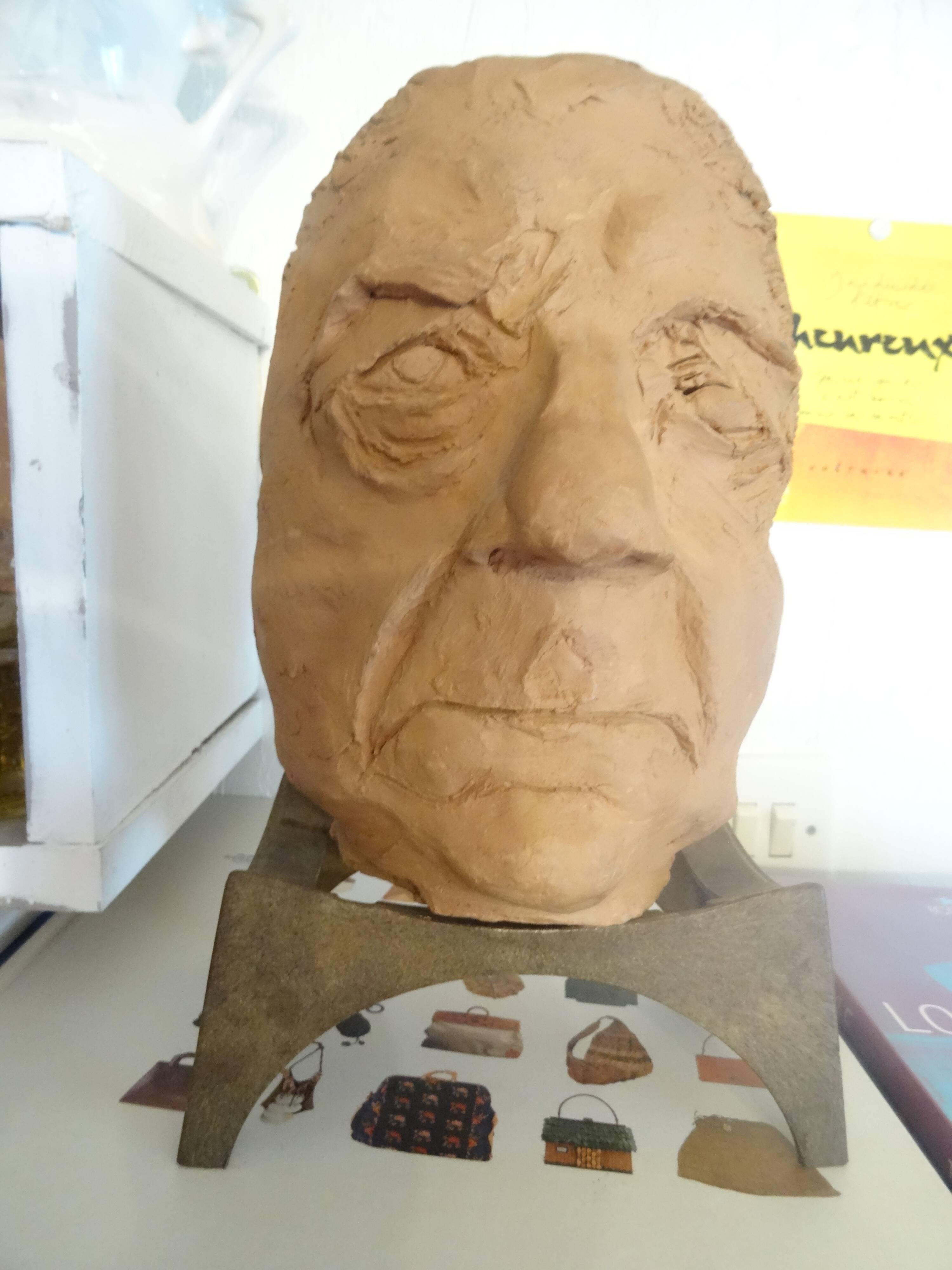 Terracotta bust of Jean Gabin