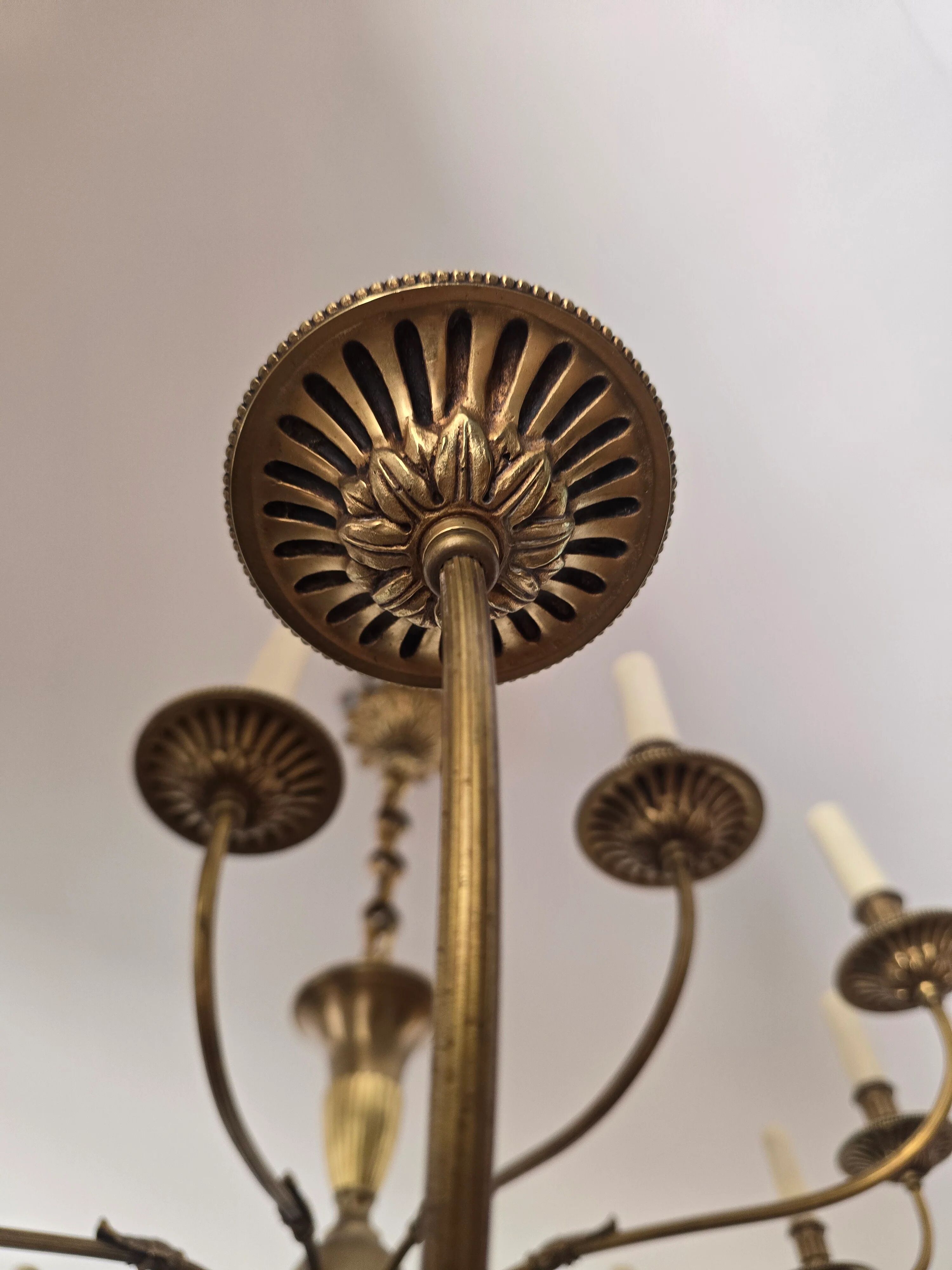 Large solid brass chandelier with 24 lights