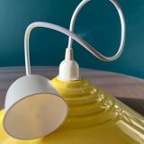 Yellow metal pendant light from the 80s