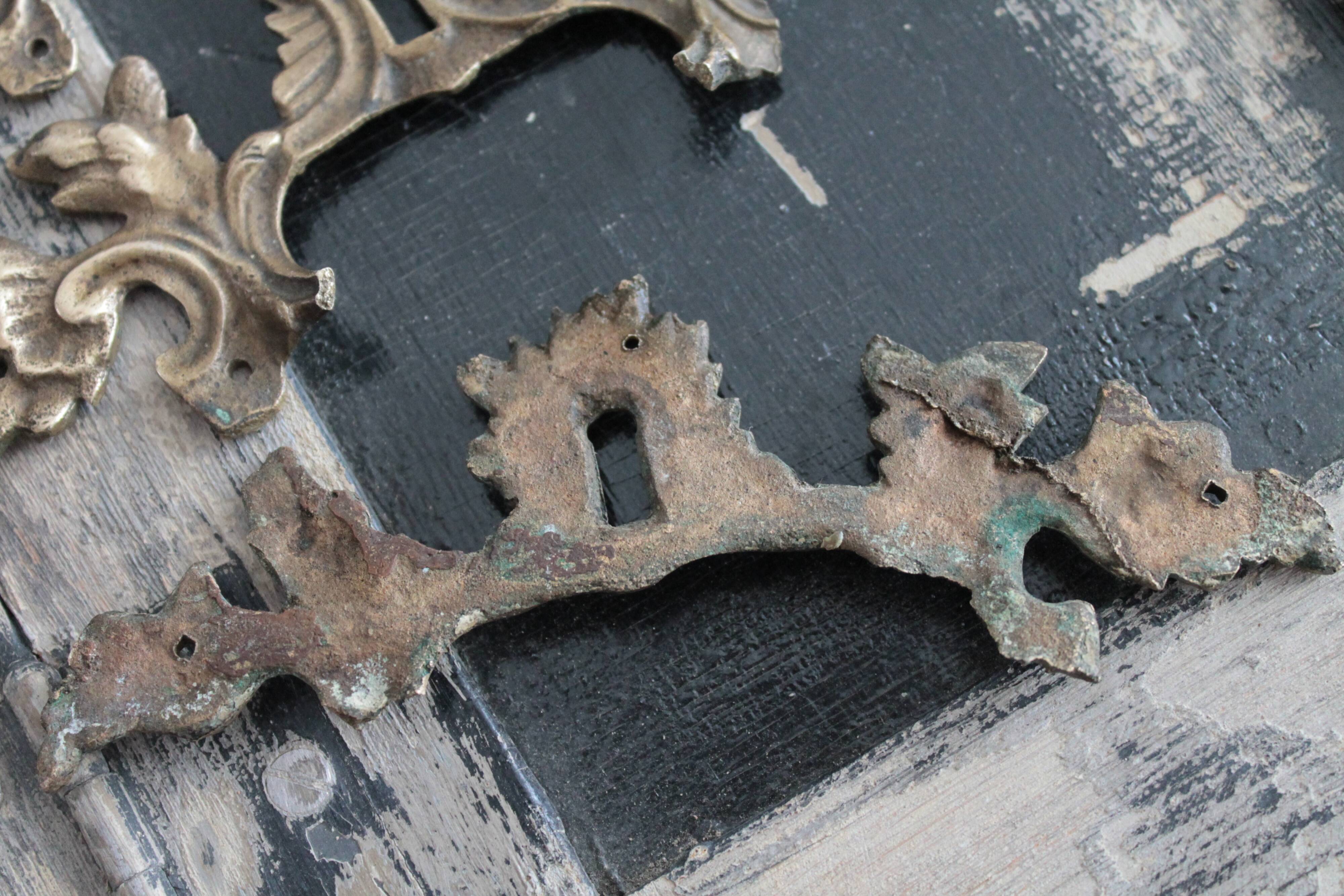 4 antique lock caches, lot of ironwork, antique hardware