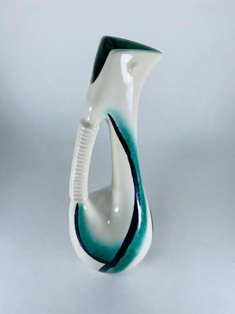 Zoomorphic pitcher made in Belgium 1950