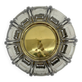 Limburg Galshütte topaz toned glass flush mount wall light or sconce, 1970s, Germany
