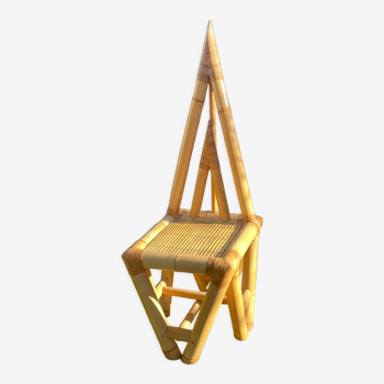 Chaise triangle design 50 en bambou