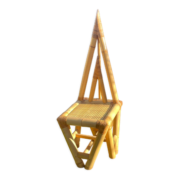 Chaise triangle design 50 en bambou