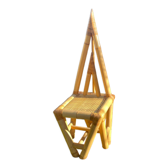 Chaise triangle design 50 en bambou